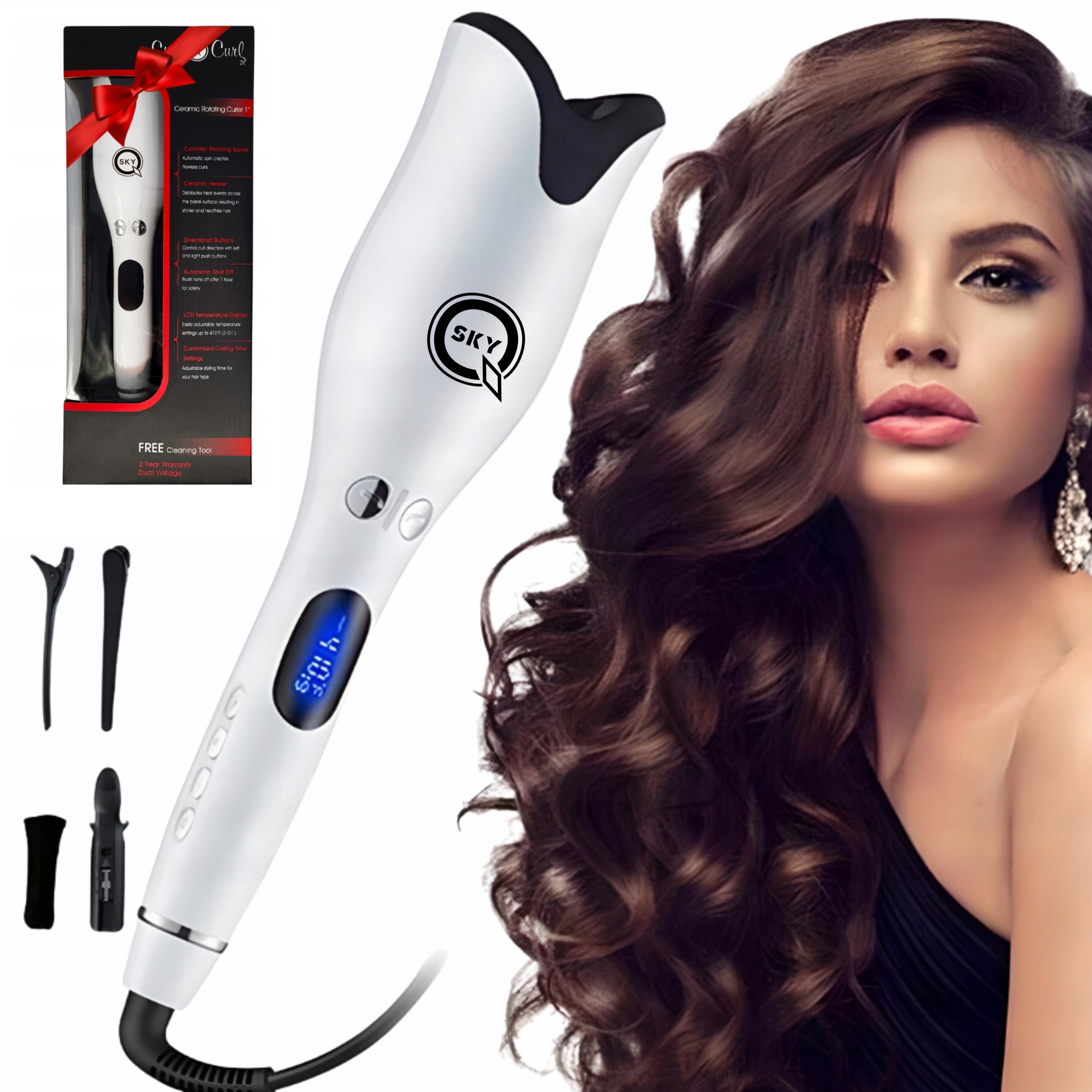 Lokówka Do Włosów Automatyczna Obrotowa Spin Curl Ceramiczna Duże Loki