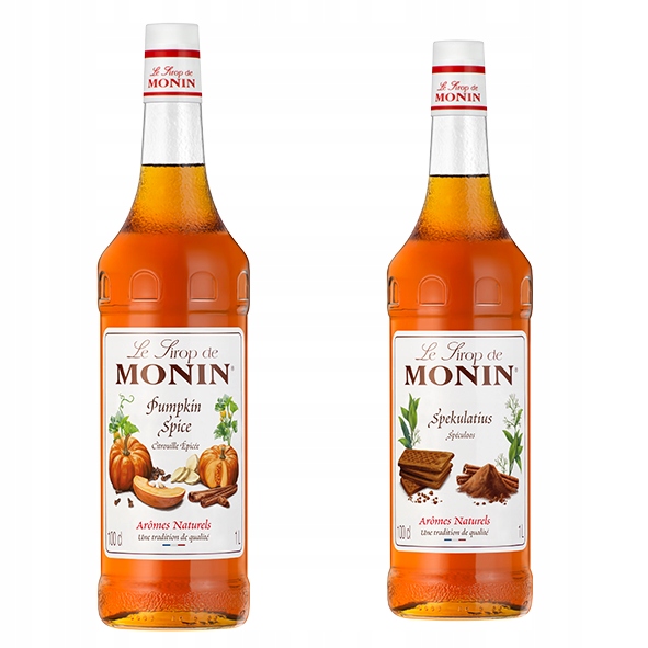 Levně Aromatický Duet pro kávové dezerty Monin Pumpkin Spice & Speculoos 2×1L Sklo