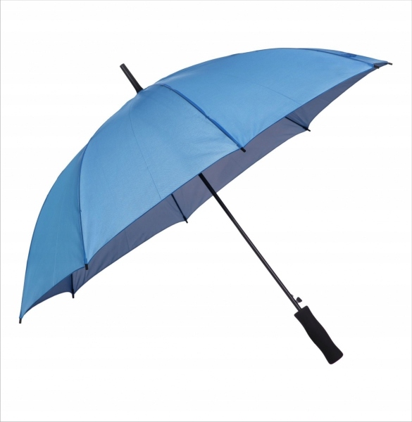 

Niebieski parasol automatyczny na spacer jesień