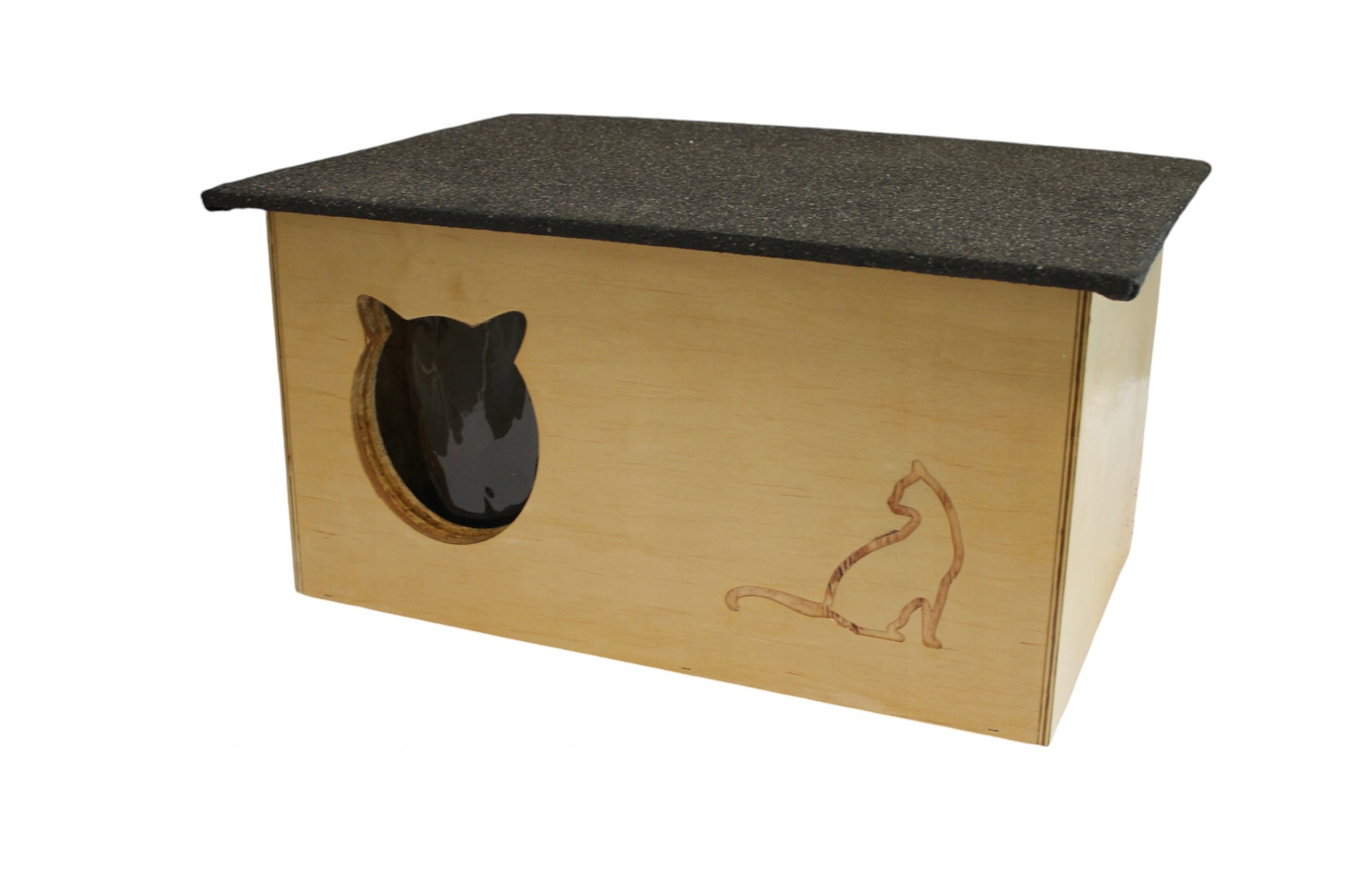 Levně Budova budka domeček pelíšek pro kočky model na zimu zateplený