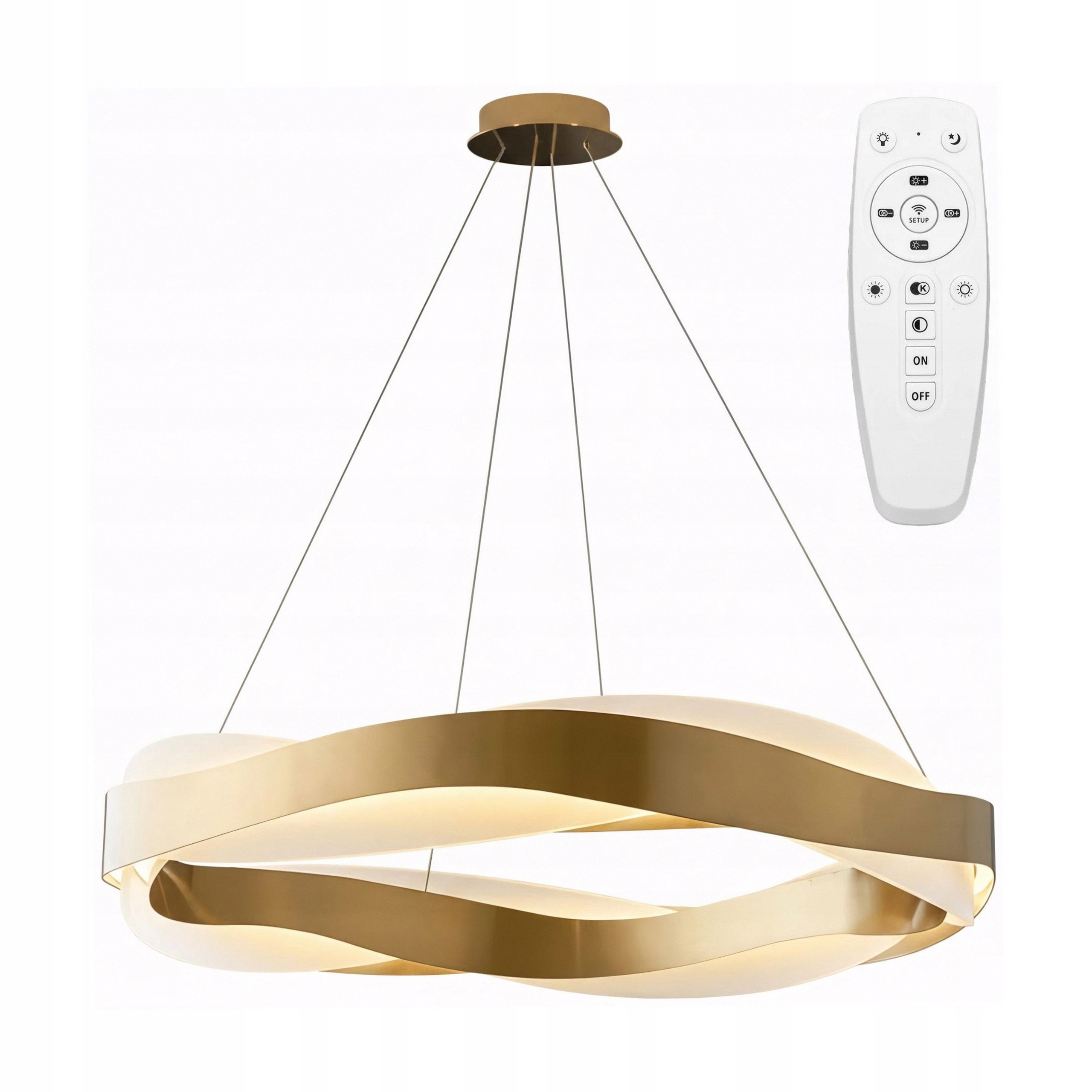 Moderná závesná Led lampa Zlatý kartáčovaný dizajn