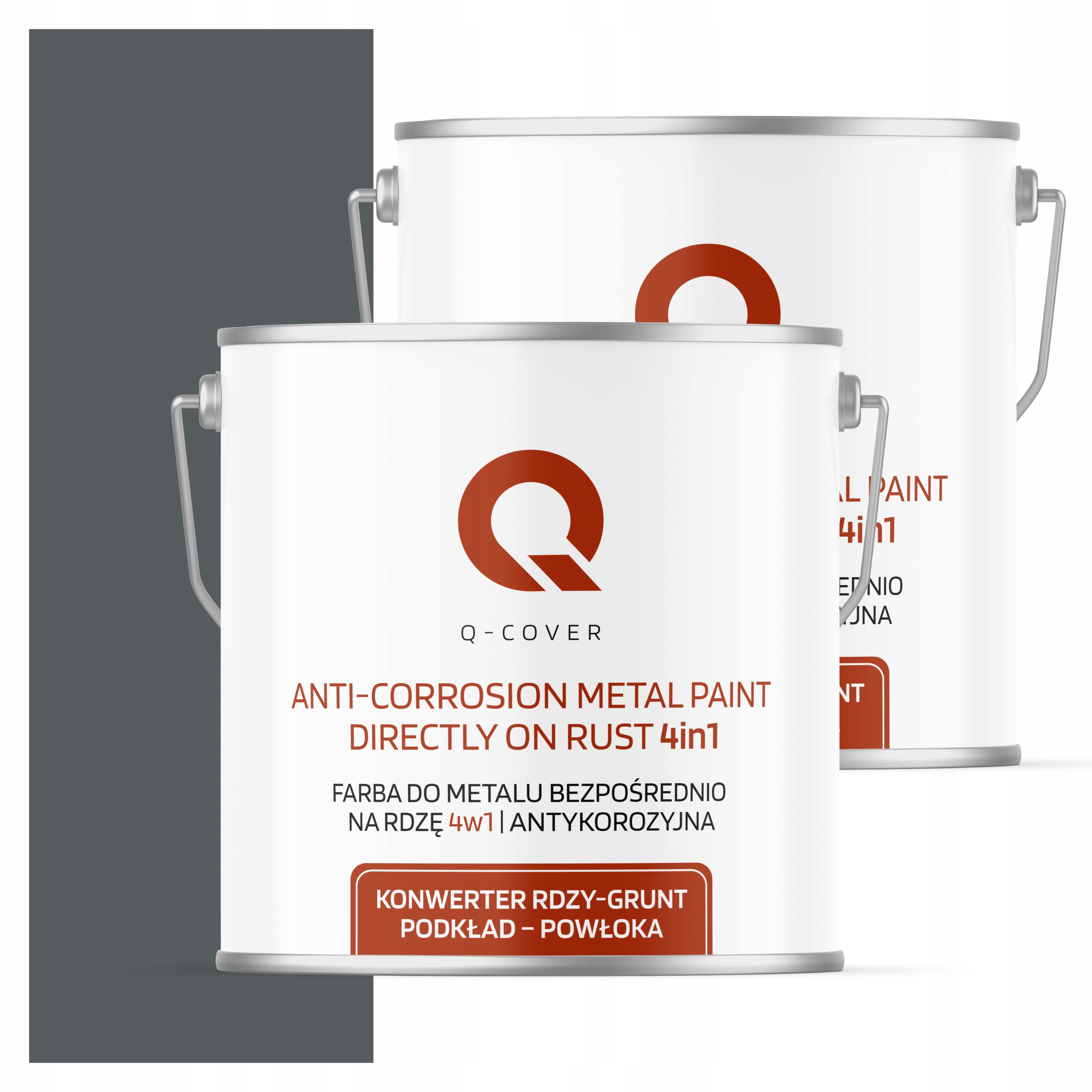 Farba Priamo na hrdzu Kov Aluminium Oceľ 5L 4v1 Satén Šedá Bazaltová