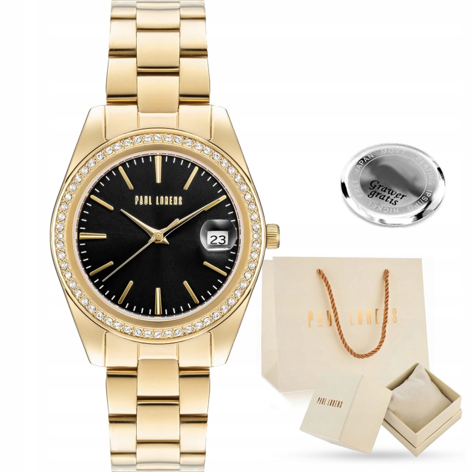 Dámské hodinky Paul Lorens Latifa elegantní s zirkony Datumovka Gravírování