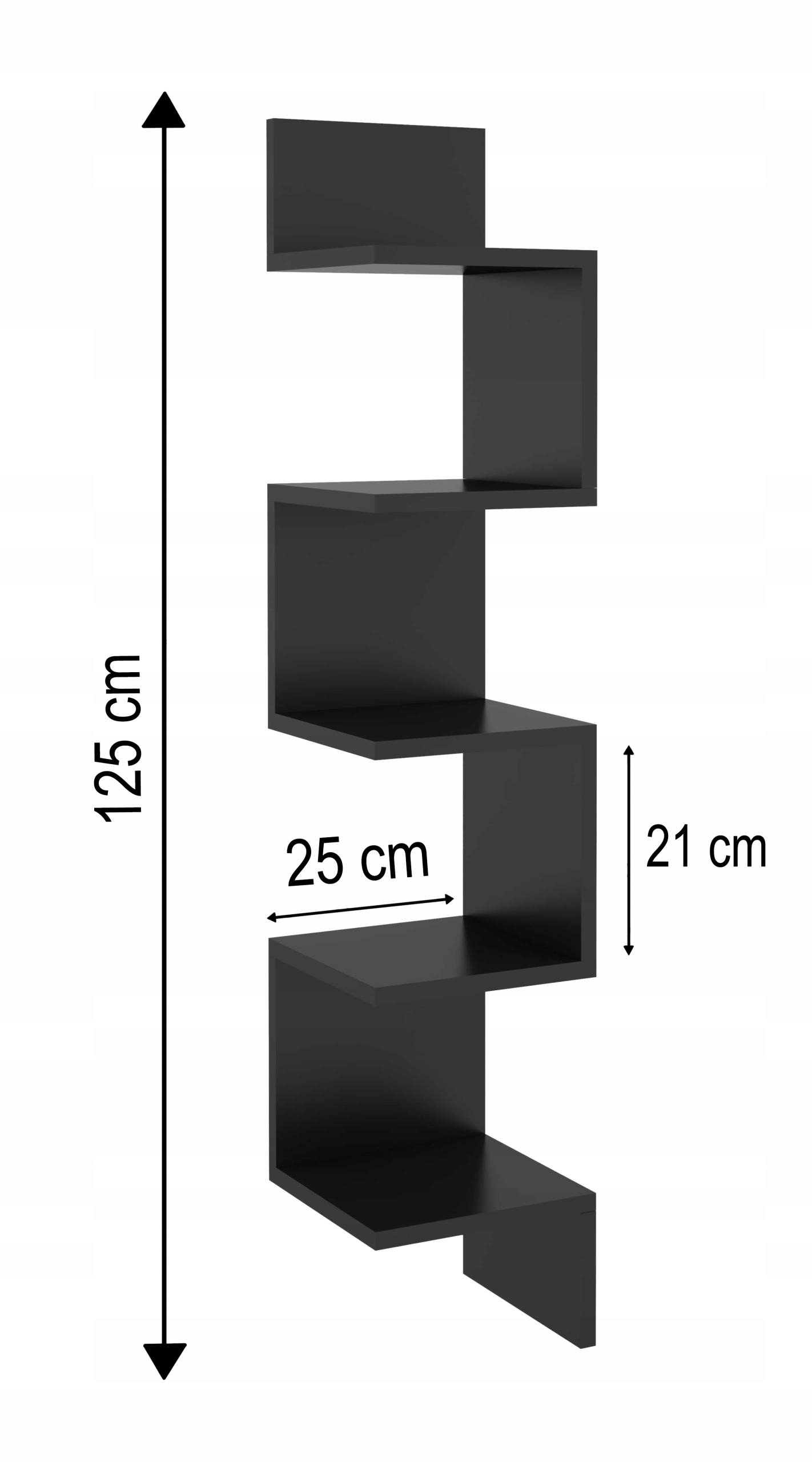 Półka Wisząca Ścienna Narożna Regał Pascal Czarny Kod producenta 814506