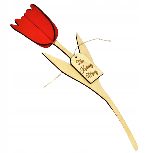 

Dzień Matki Czerwony Tulipan 3D Zawieszka