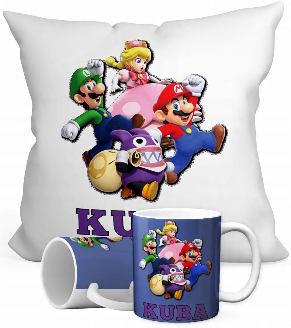 

Mario Bros Zestaw Kubek+poduszka+imię