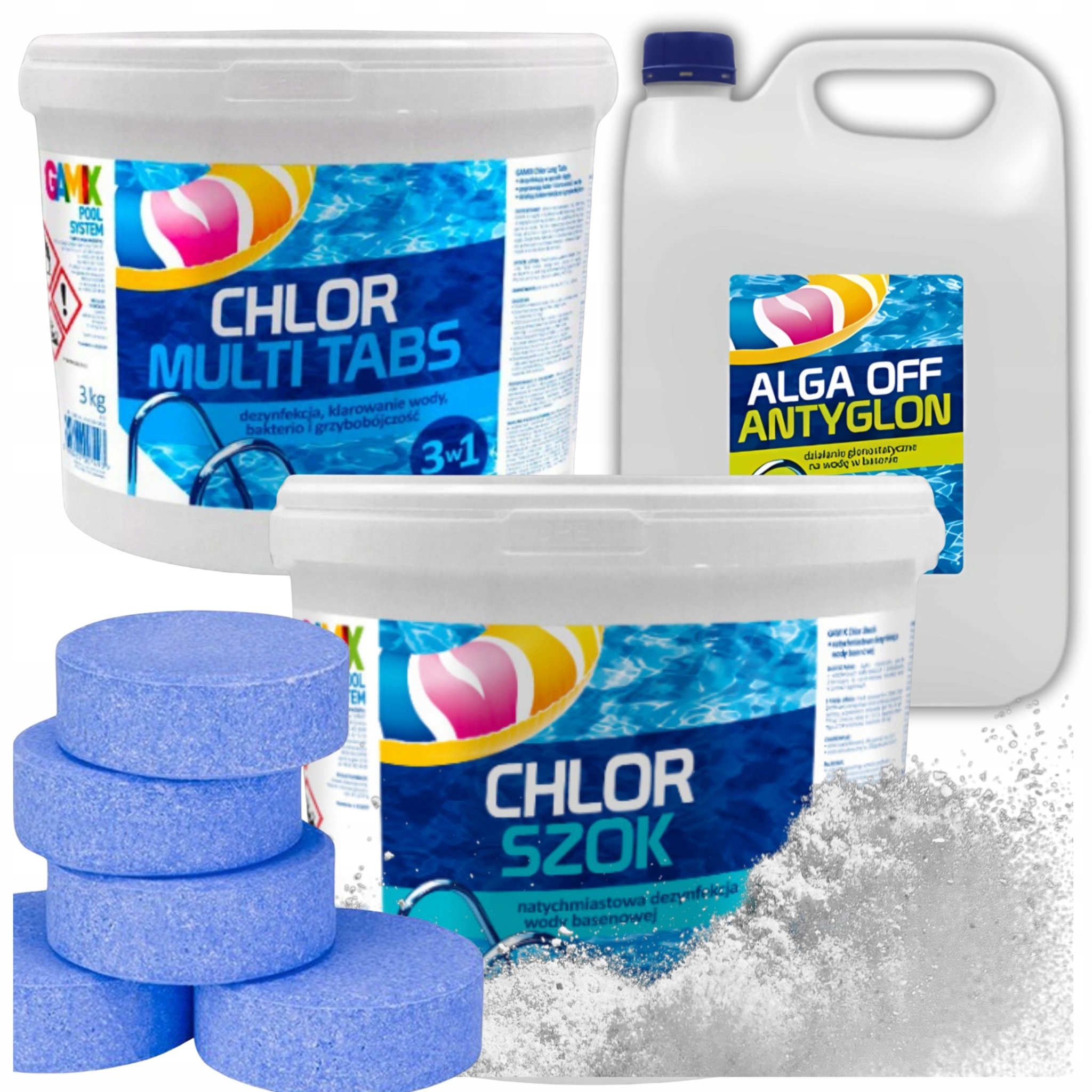 Chemia Basenowa Klarowanie Wody Tabletki Chlor Szok Shock Alga Off Antyglon
