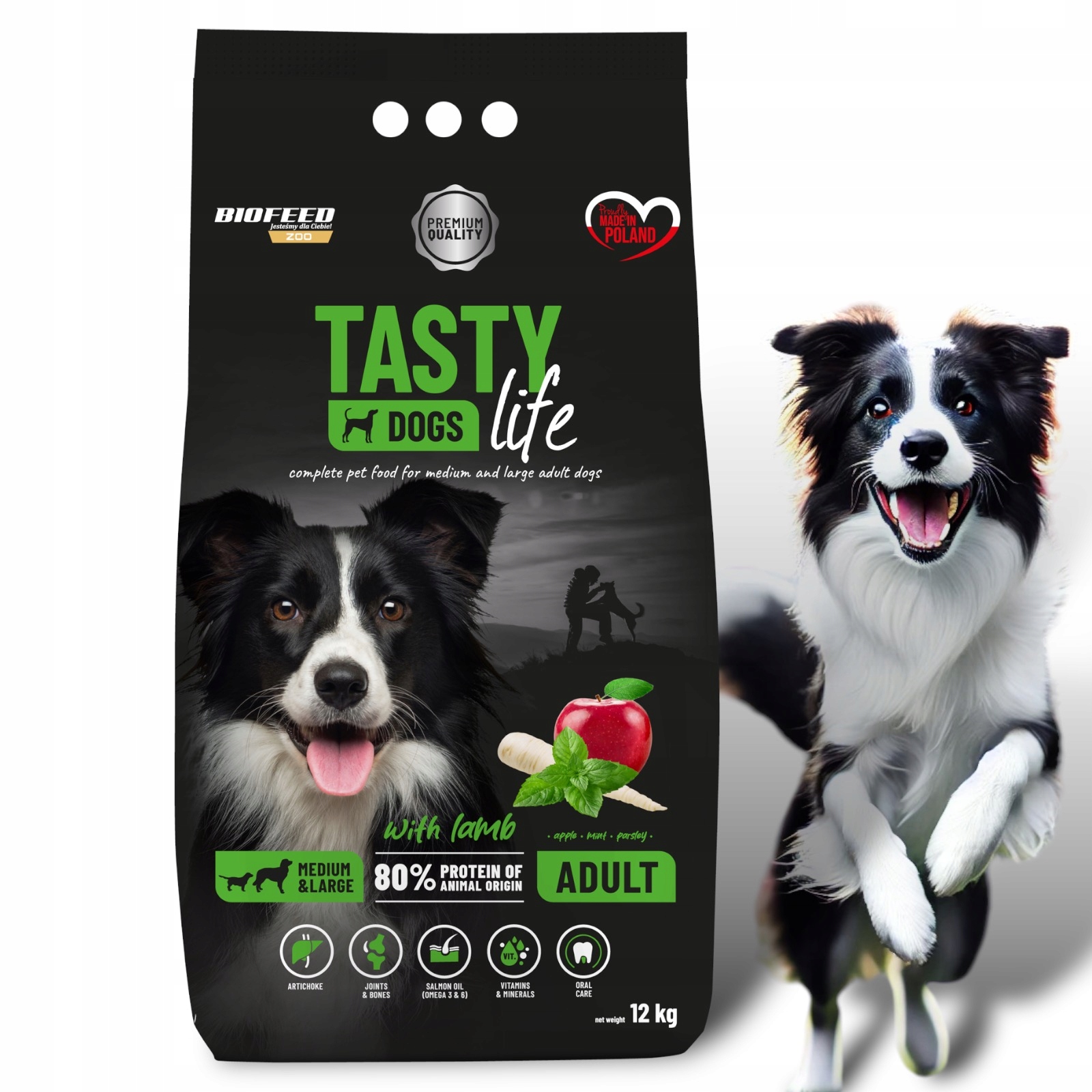 Karma sucha średnie duże rasy psa Biofeed Tasty Dogs Life z Jagnięciną 12kg