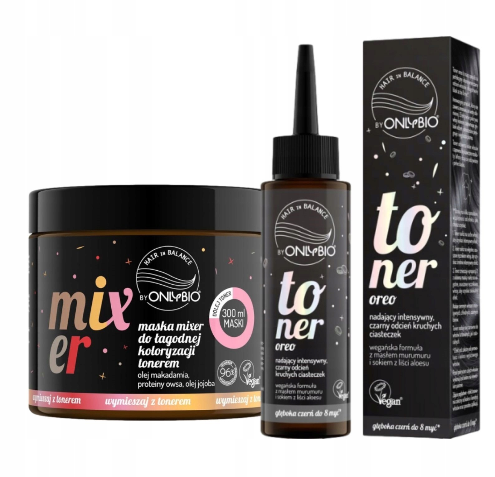 Onlybio Toner na vlasy Barva Oreo Maska Mixer Komplet