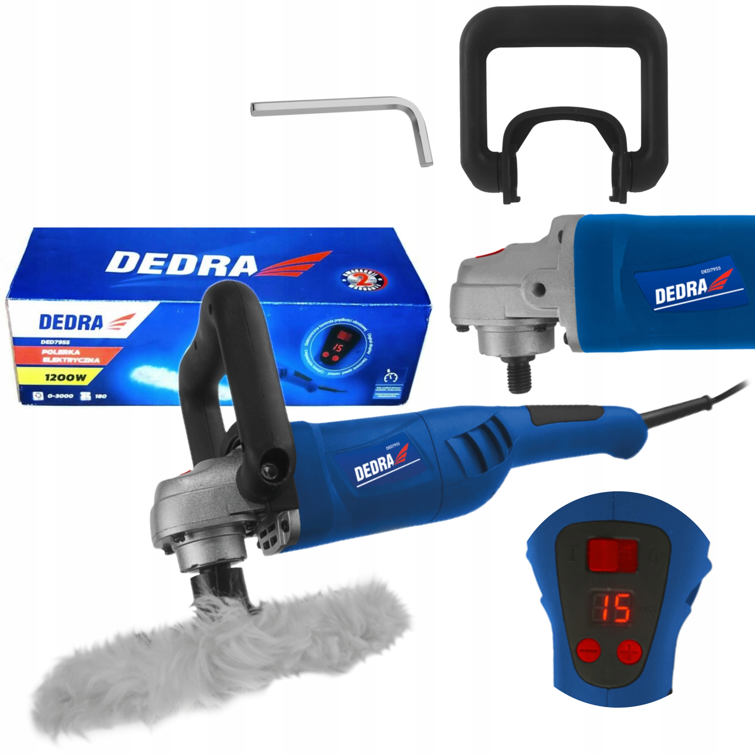 Leštička Aut Dedra Rotačná 1200W Leštiaci Stroj S Reguláciou 180 MM