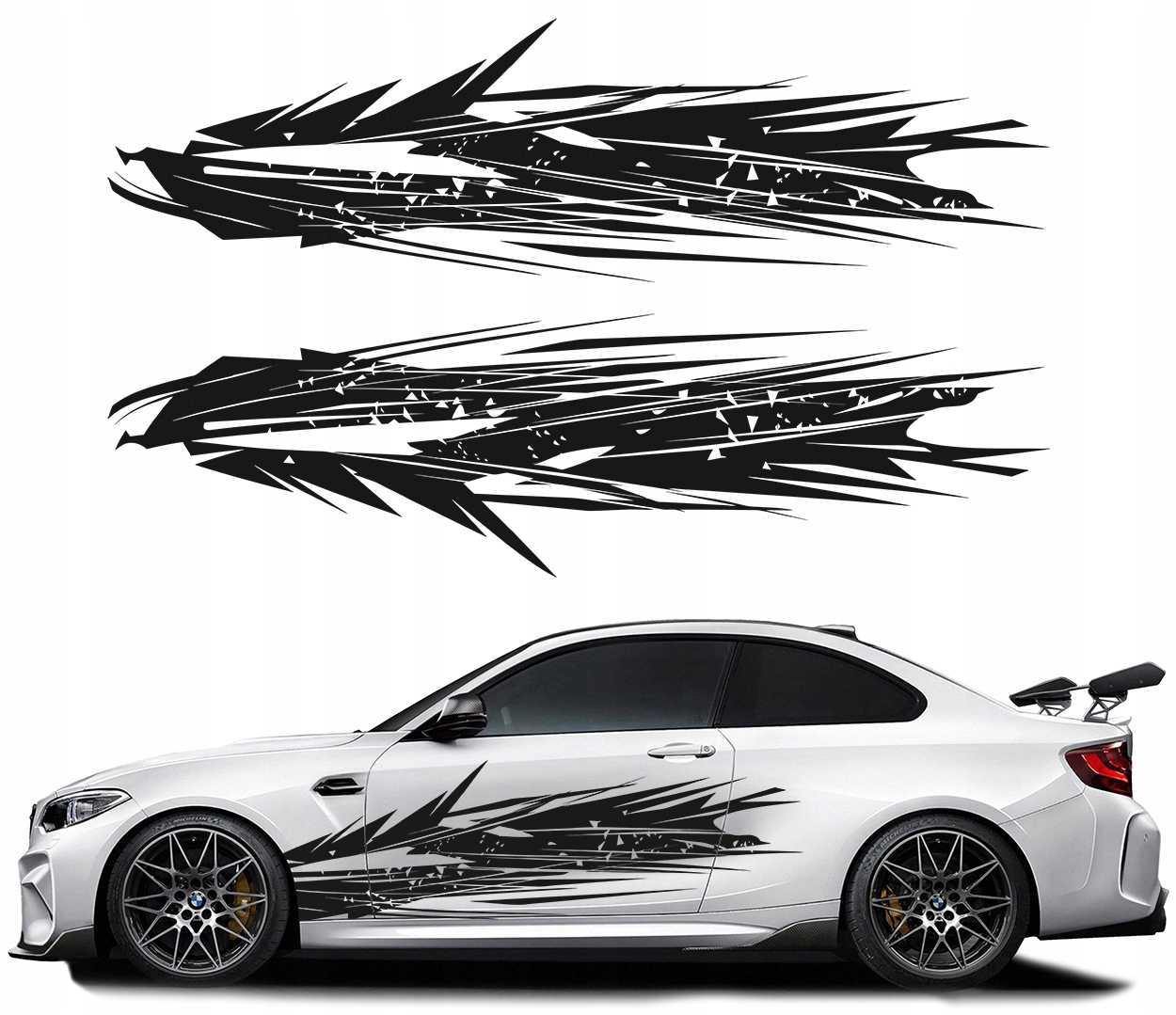 NAKLEJKi NA BOK SAMOCHODU z trójkątami 157x44cm