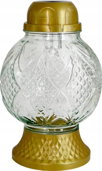 Wysoki Znicz Solarny LED 27 cm – ZNICZE EKO | Wodoodporny | ZŁOTY