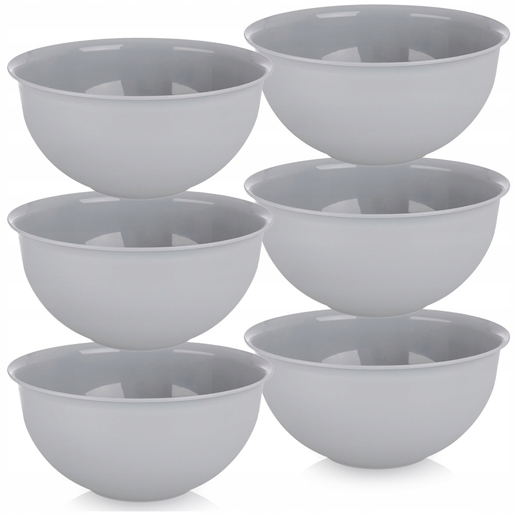 Miseczki plastikowe szare Sandy 13 cm, 500 ml 6 szt.