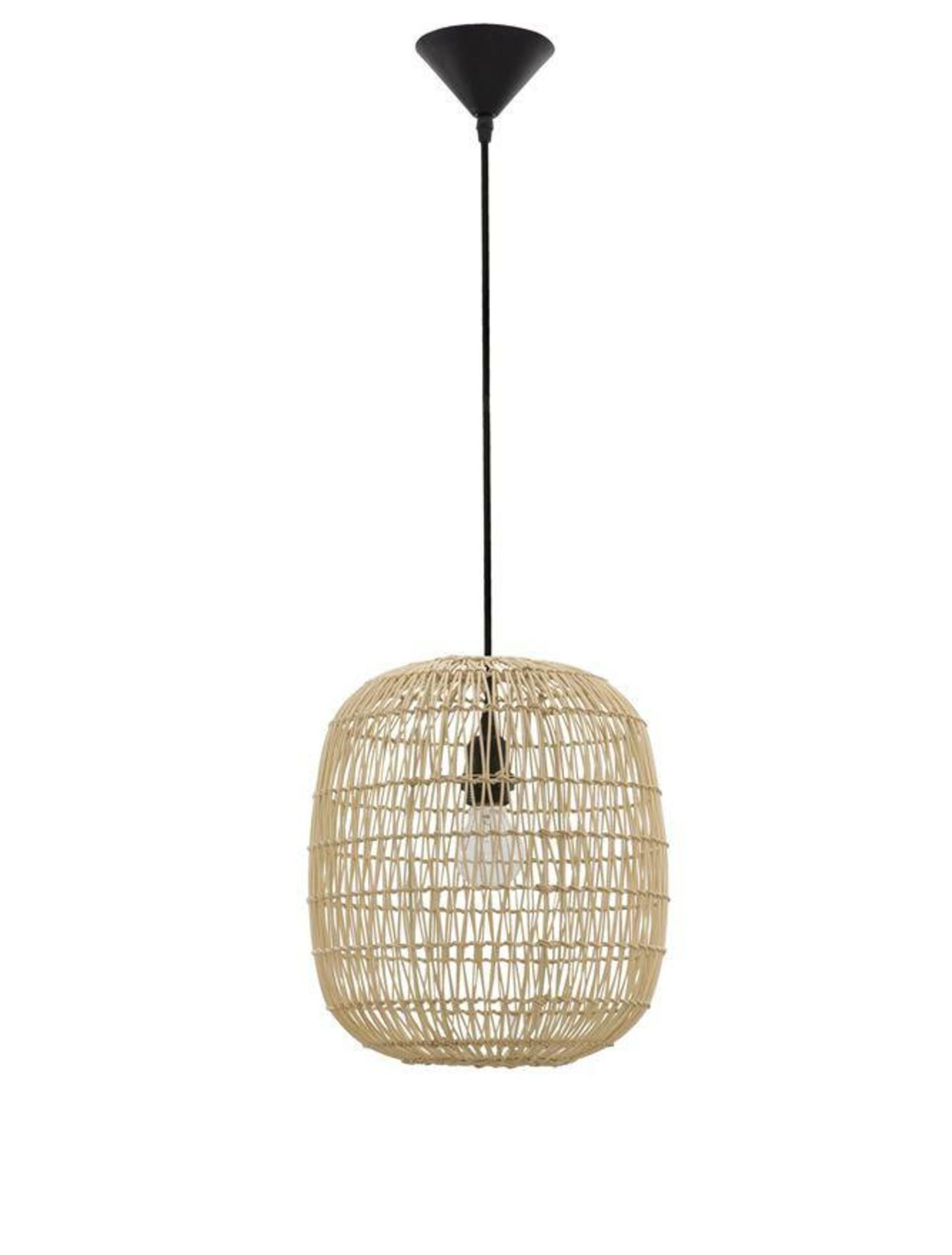 Nova Luce závěsné svítidlo Melody přírodní ratan černý kabel E27 1x12W 230V