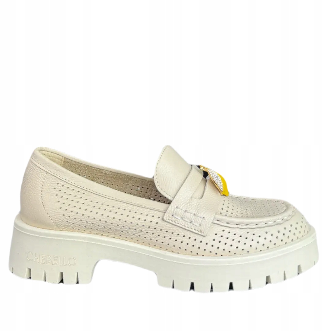 Dámské mokasíny CheBello 4628-157-000-PSK-S173 béžové Velikost 40, Béžová