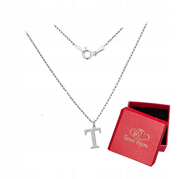 

Naszyjnik Z Literką Literka T Srebro 925 Rodowany