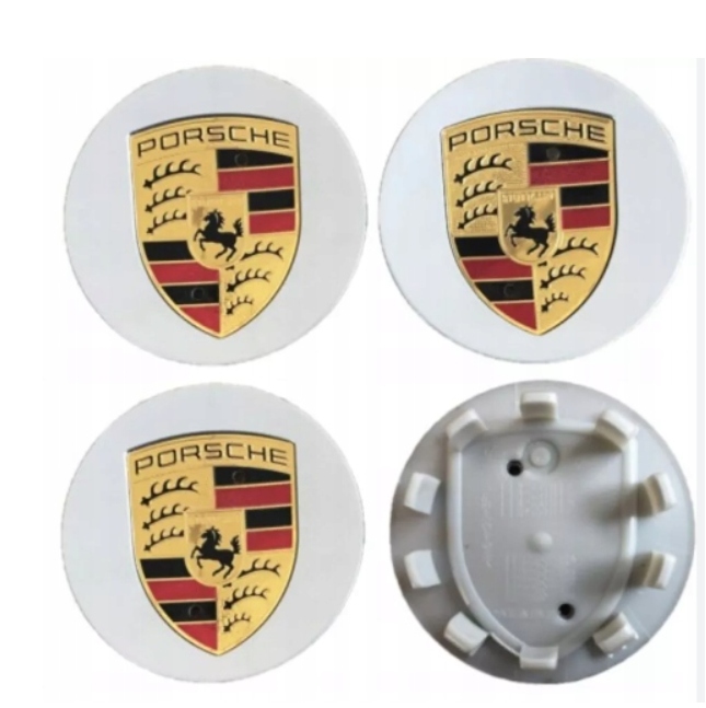 Porsche 65 mm Dekle Dekielki Stříbrný komplet