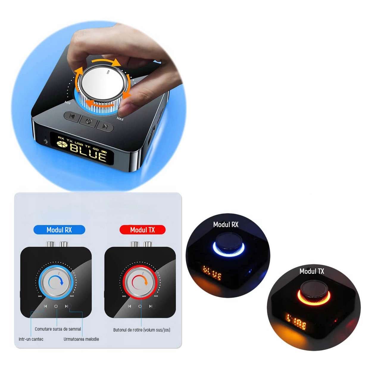 Odbiornik Nadajnik Bluetooth 5.0 5 w 1 z pilotem Model 1