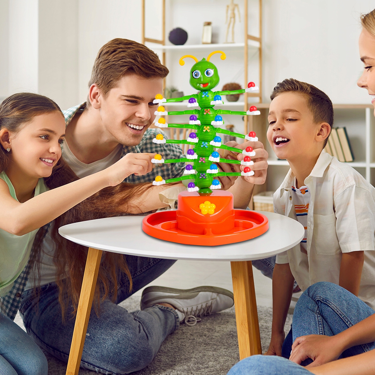 GRA ZRĘCZNOŚCIOWA TAŃCZĄCA STONOGA GĄSIENICA ROBACZEK SPADAJĄCE KULKI Wiek dziecka 4 lata +