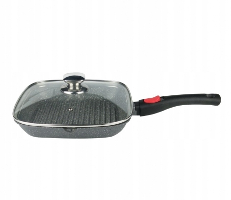 

Patelnia Grillowa Z Pokrywką Granitowa 24CM T8103