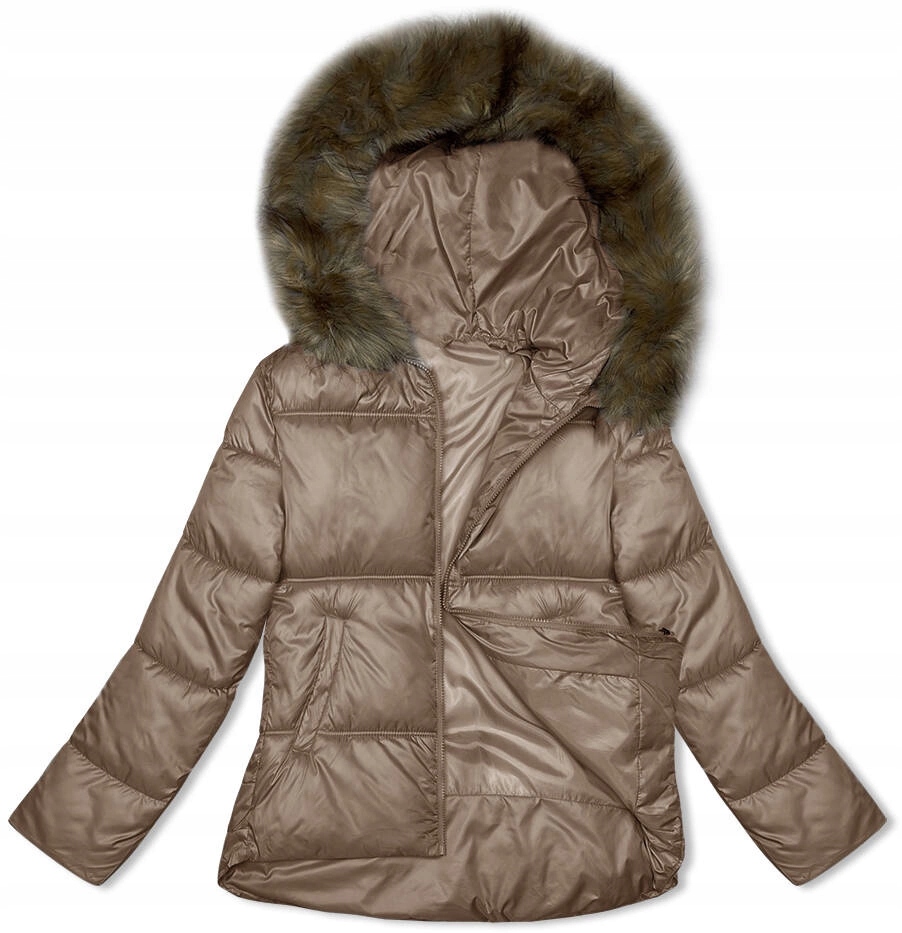 Zimní Bunda Kapuce B8190 Karamel XL (42)