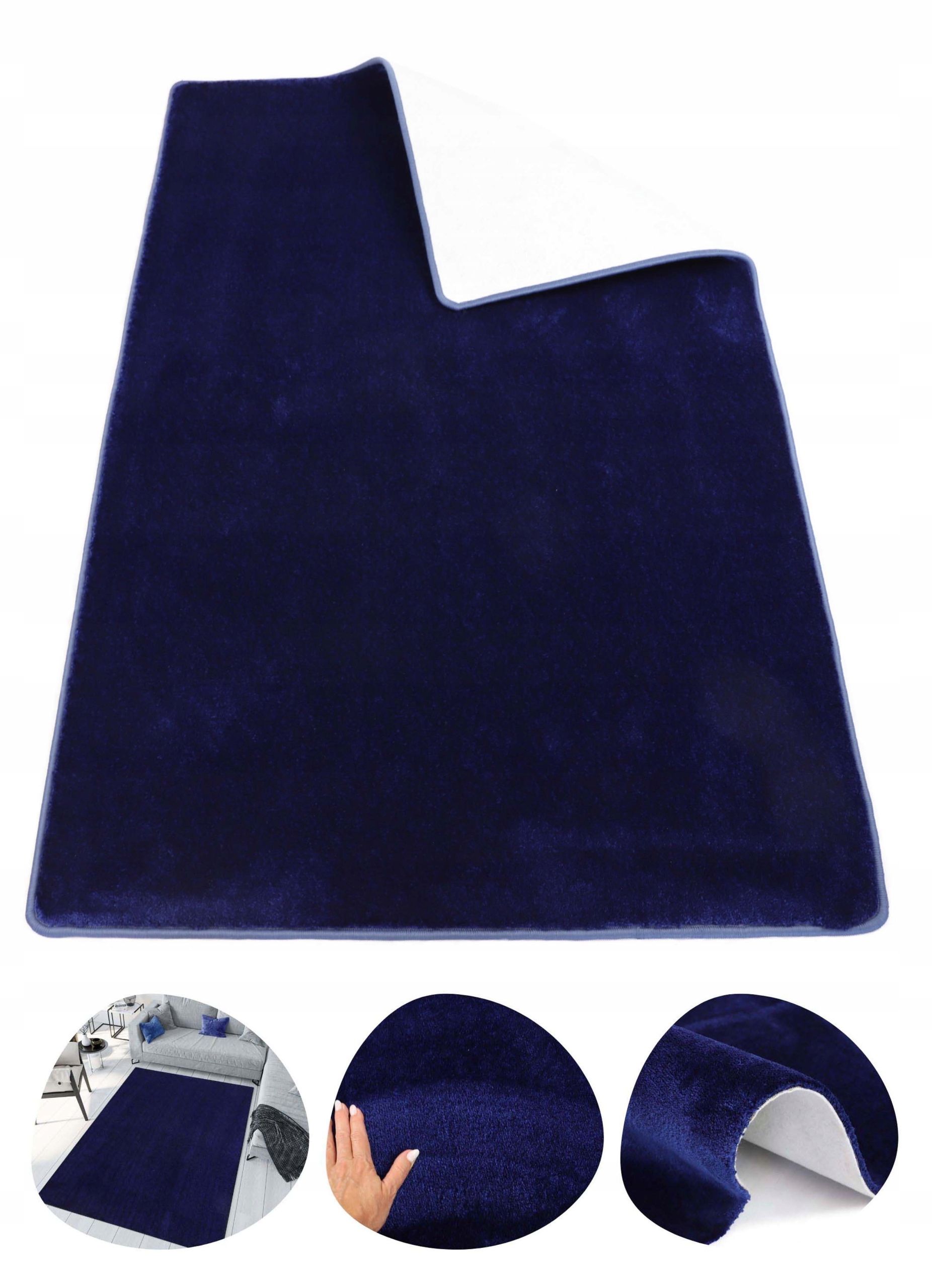 Silný Hustý Koberec Do Obývacího Pokoje Měkký, Tmavě Modrá Elegance 100X150 Harmony Lux