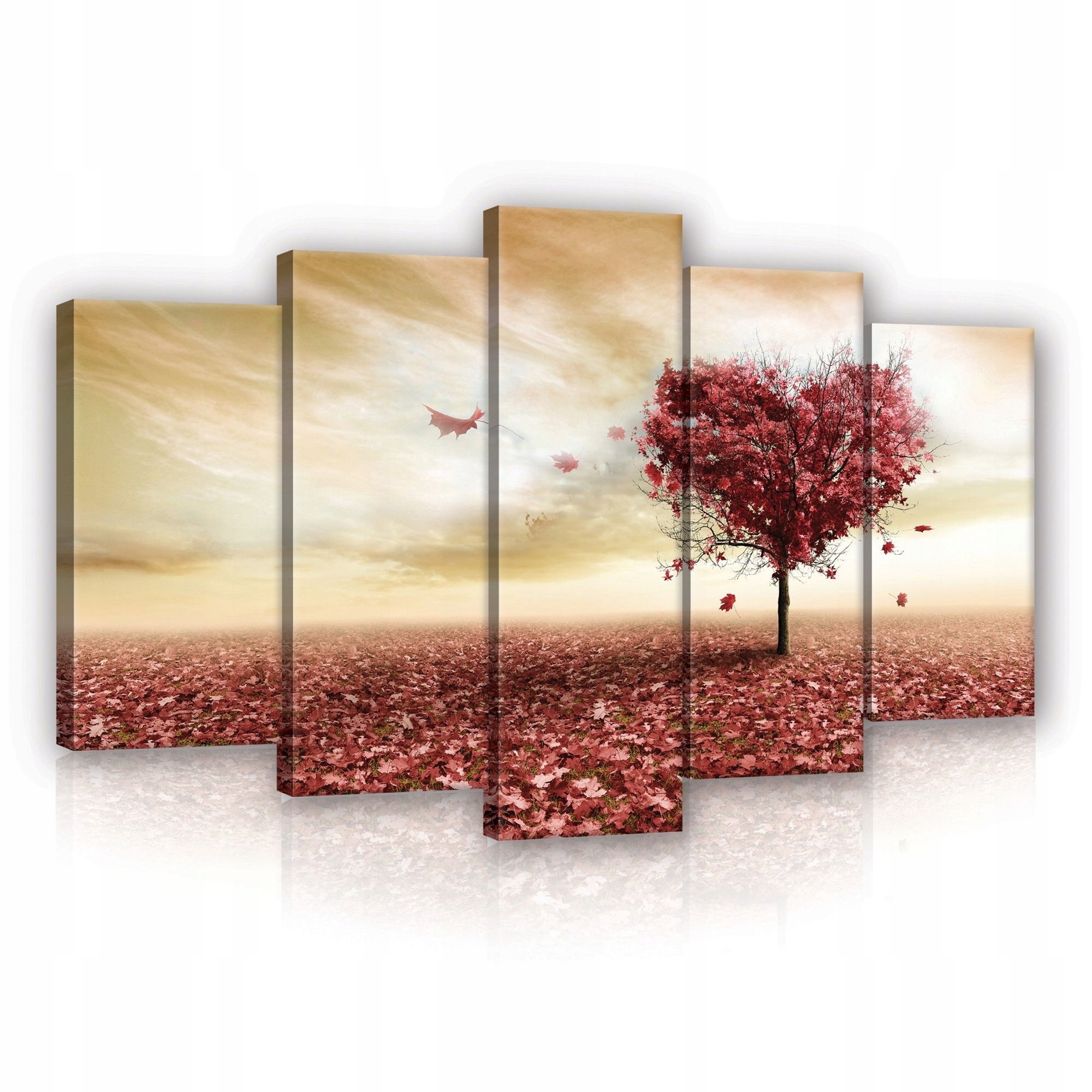 Obraz 100x60 Podzim strom listy červená krajina příroda dekorace láska