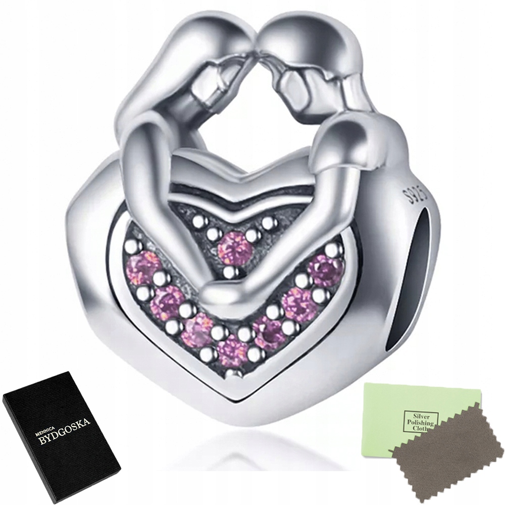 

Charms Srebro 925 zawieszka serce miłość Beads