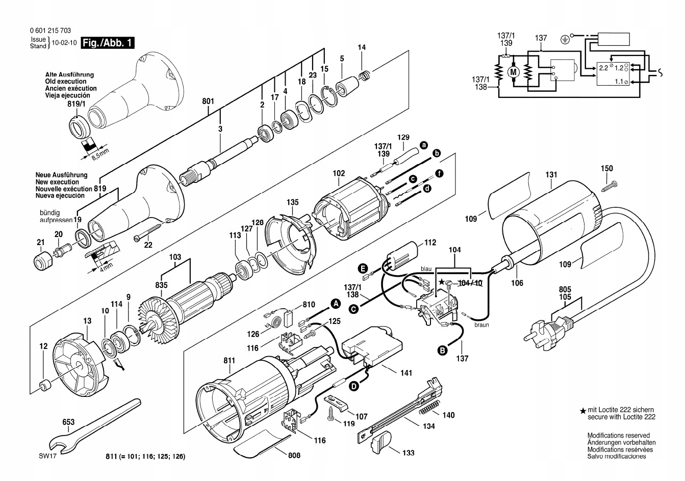 Bosch wirnik / twornik 230V do szlifierki prostej GGS 27 LC 2604011003 Pasuje do marki Bosch