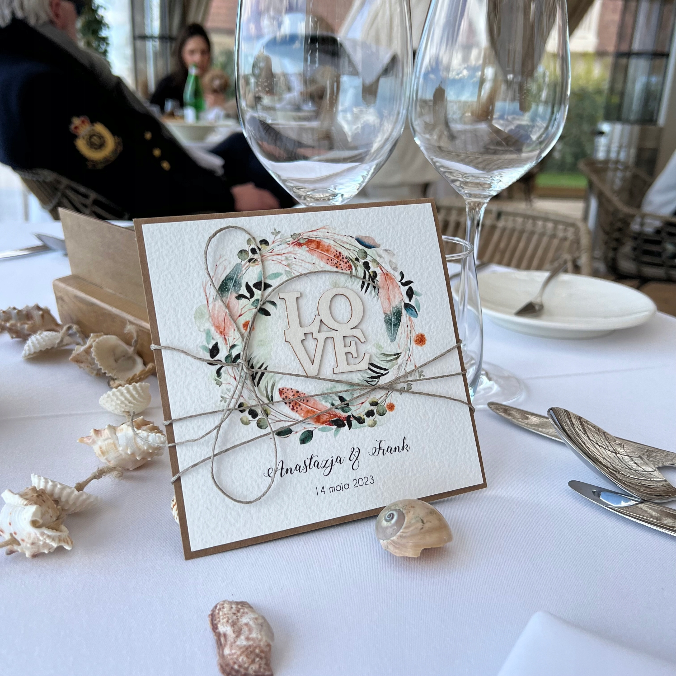 Svatební přání ručně vyráběné personalizované boho