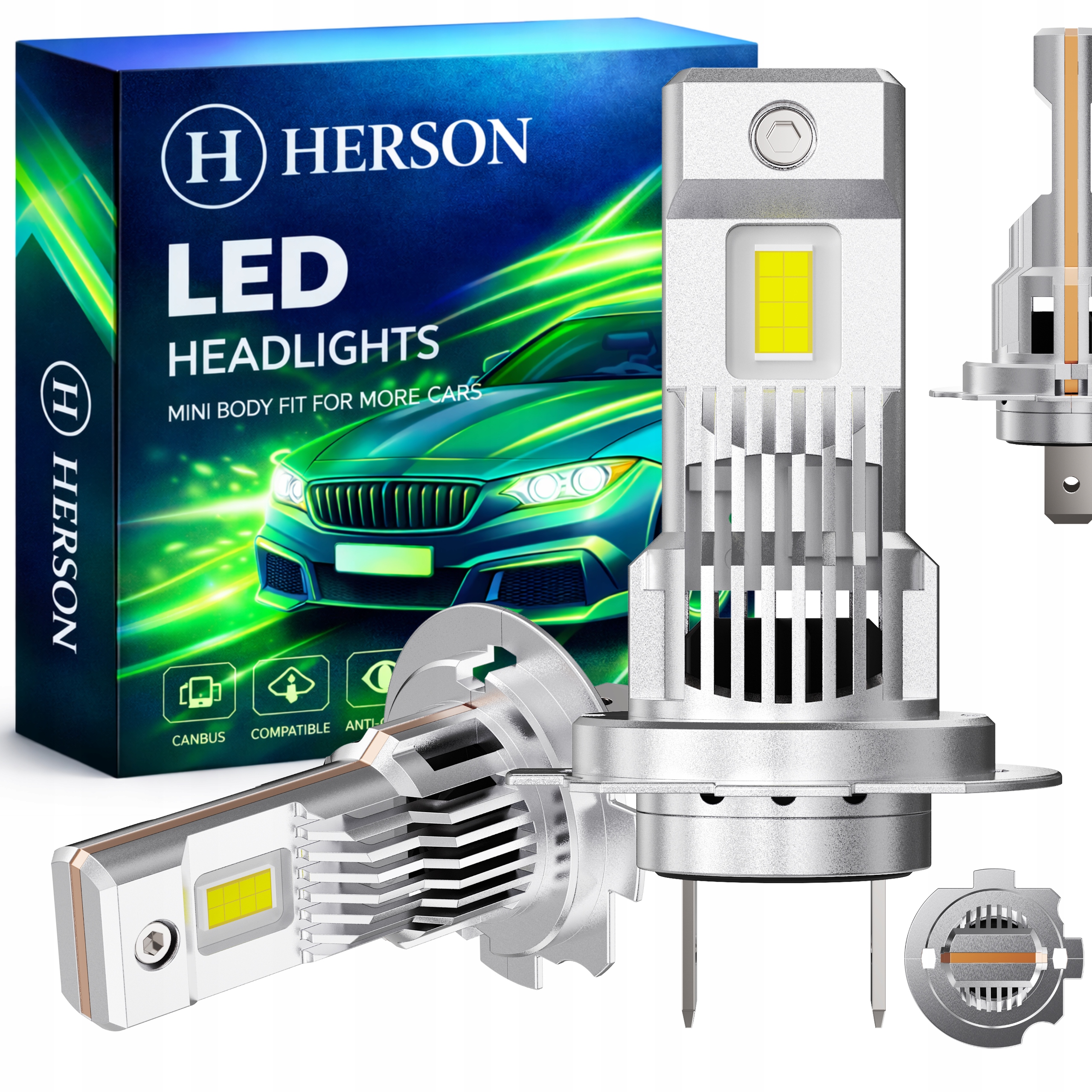 ŻARÓWKI H7 LED 12V HOMOLOGACJA CANBUS BIAŁE MOCNE ŚWIATŁO 100W RETROFIT LED