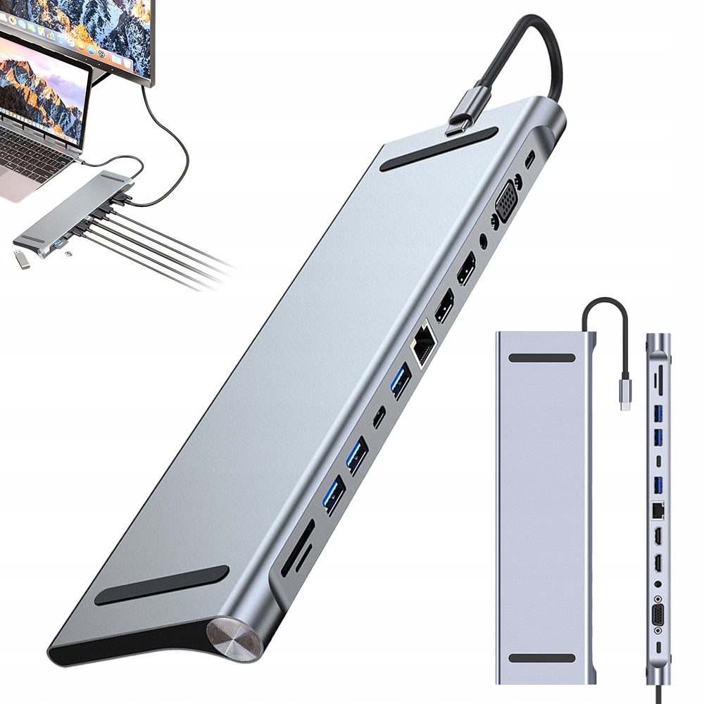 Usb Hub C 3.0 14V1 Adaptér Port Hdmi 4K Karta Sd Lan Konektor RJ45