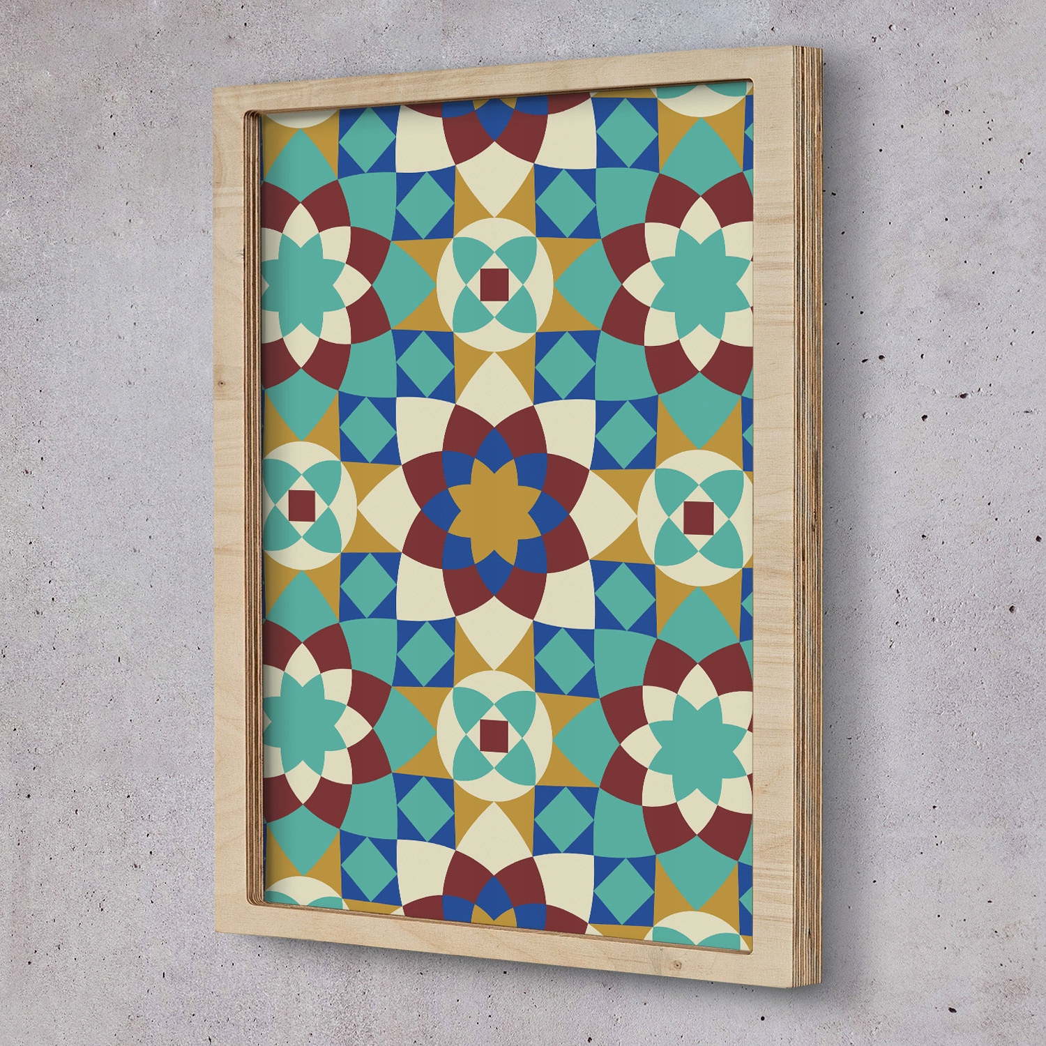 Obraz v dřevěném rámu Mozaika geometrie 20x30