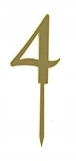 

Topper akrylowy złoty cyfra "4"