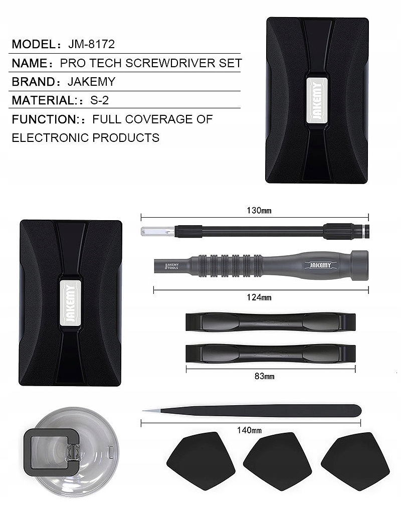 SERWISOWY ZESTAW DO NAPRAW TELEFONÓW JAKEMY JM8172 Marka JAKEMY