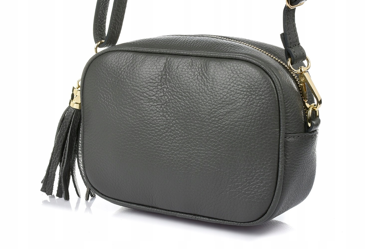 

Włoska torebka Listonoszka z frędzlem Skórzana