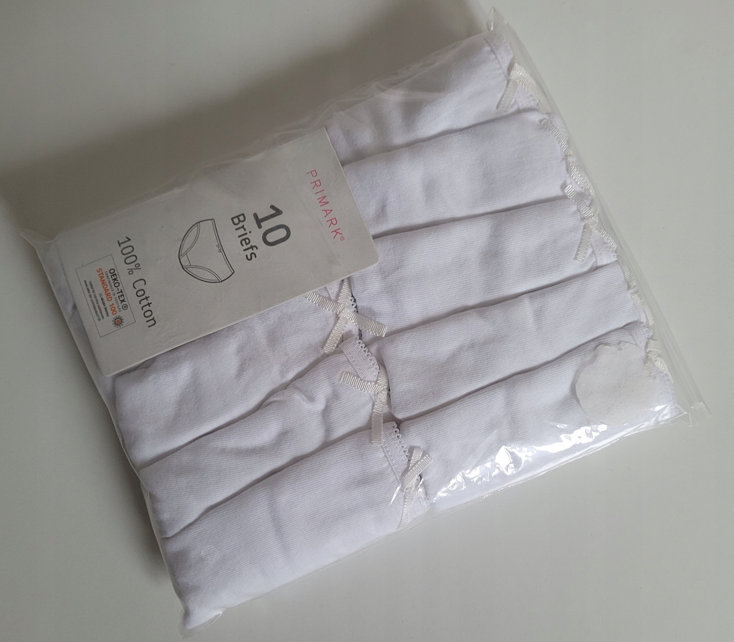 

Primark Majtki Figi 10szt 116cm 5-6L Biel Białe