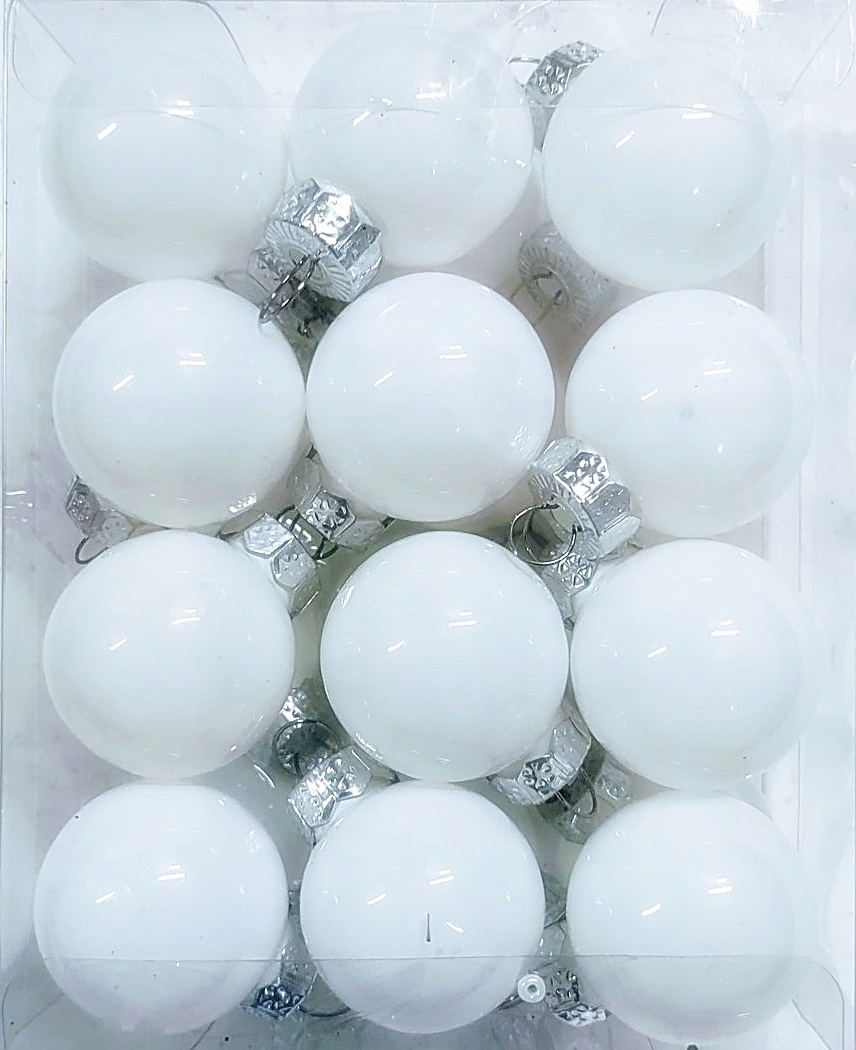 

Bombki mini szklane 24 sztuki Ø 2,5 cm białe