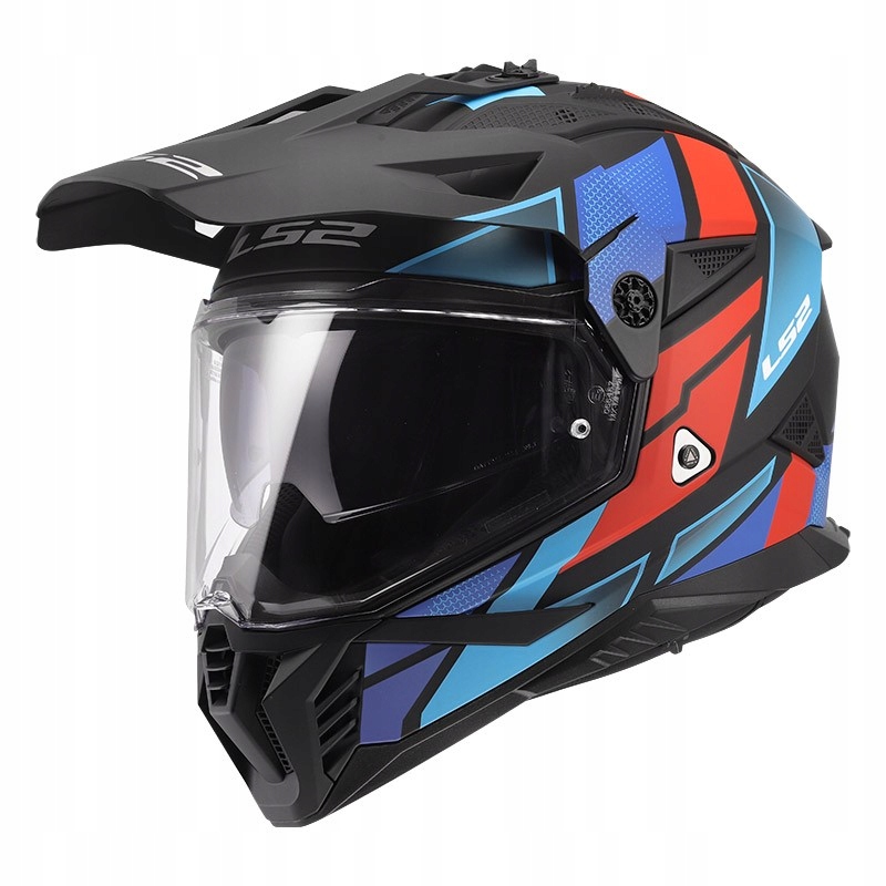 Prilba LS2 MX702 Pioneer II Block Čierna Červená Modrá enduro cross off-road XXL