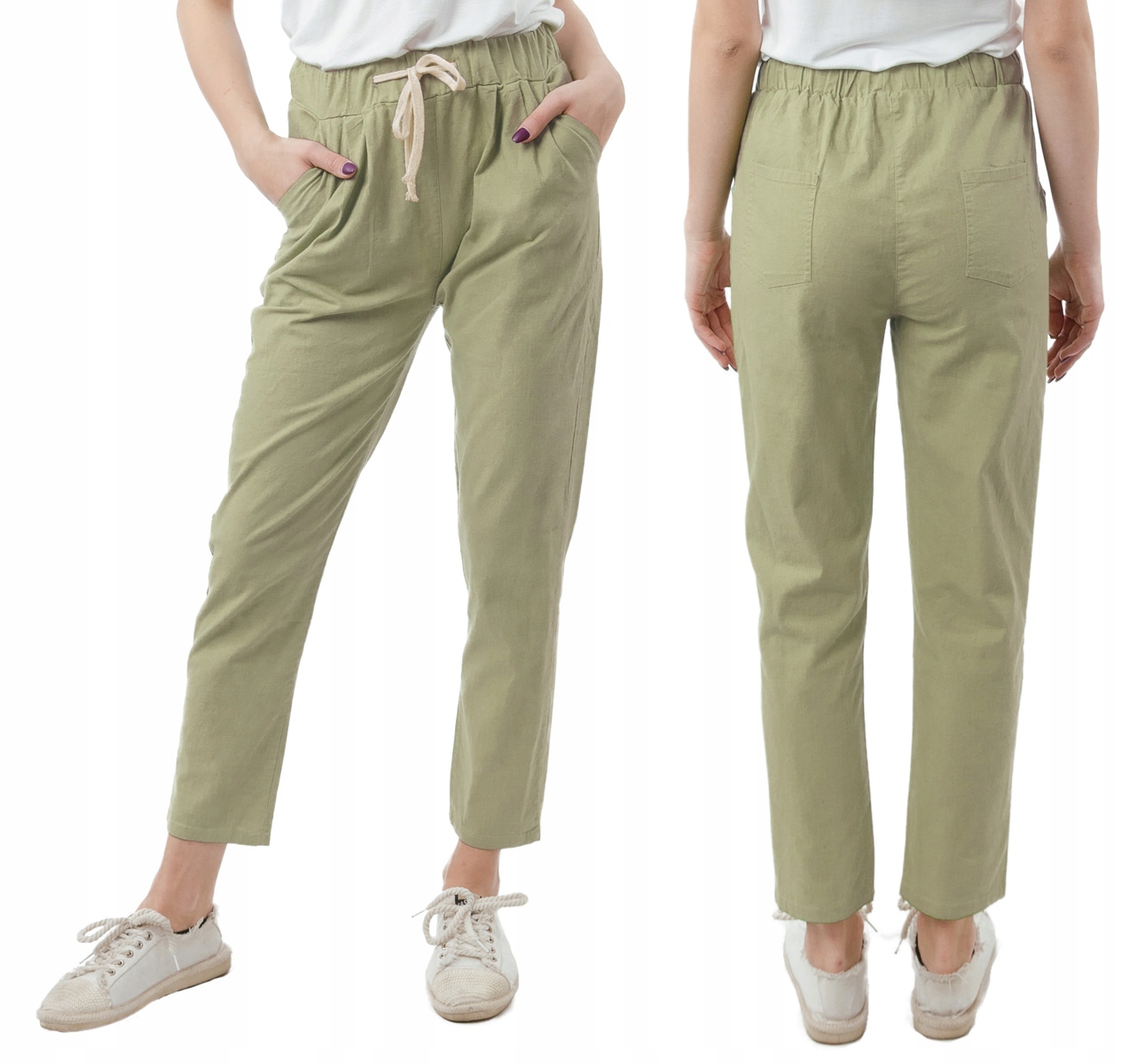 

Cienkie Spodnie Damskie Bawełniane 199-18 XXL/3XL