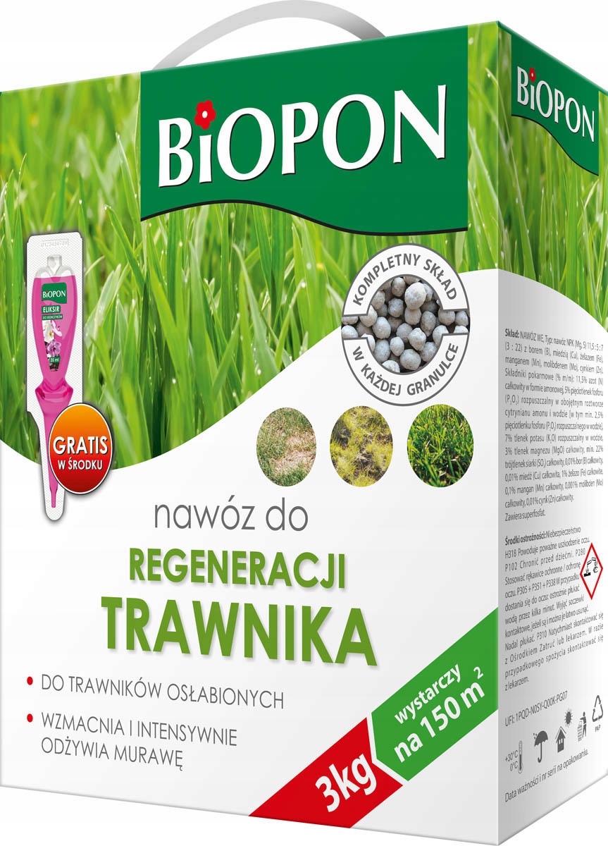 

Nawóz Do Regeneracji Trawnika 3kg Biopon