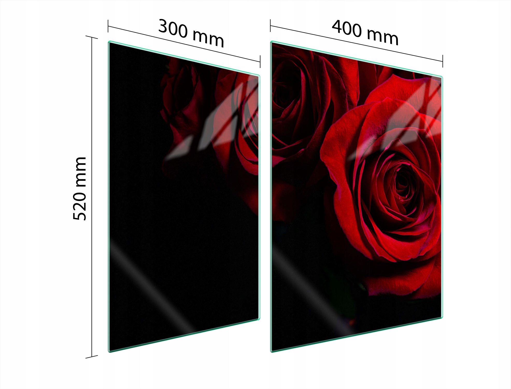 Ochranná Skleněná Deska Na Sporák 70x52 Růže Tvrzené Sklo