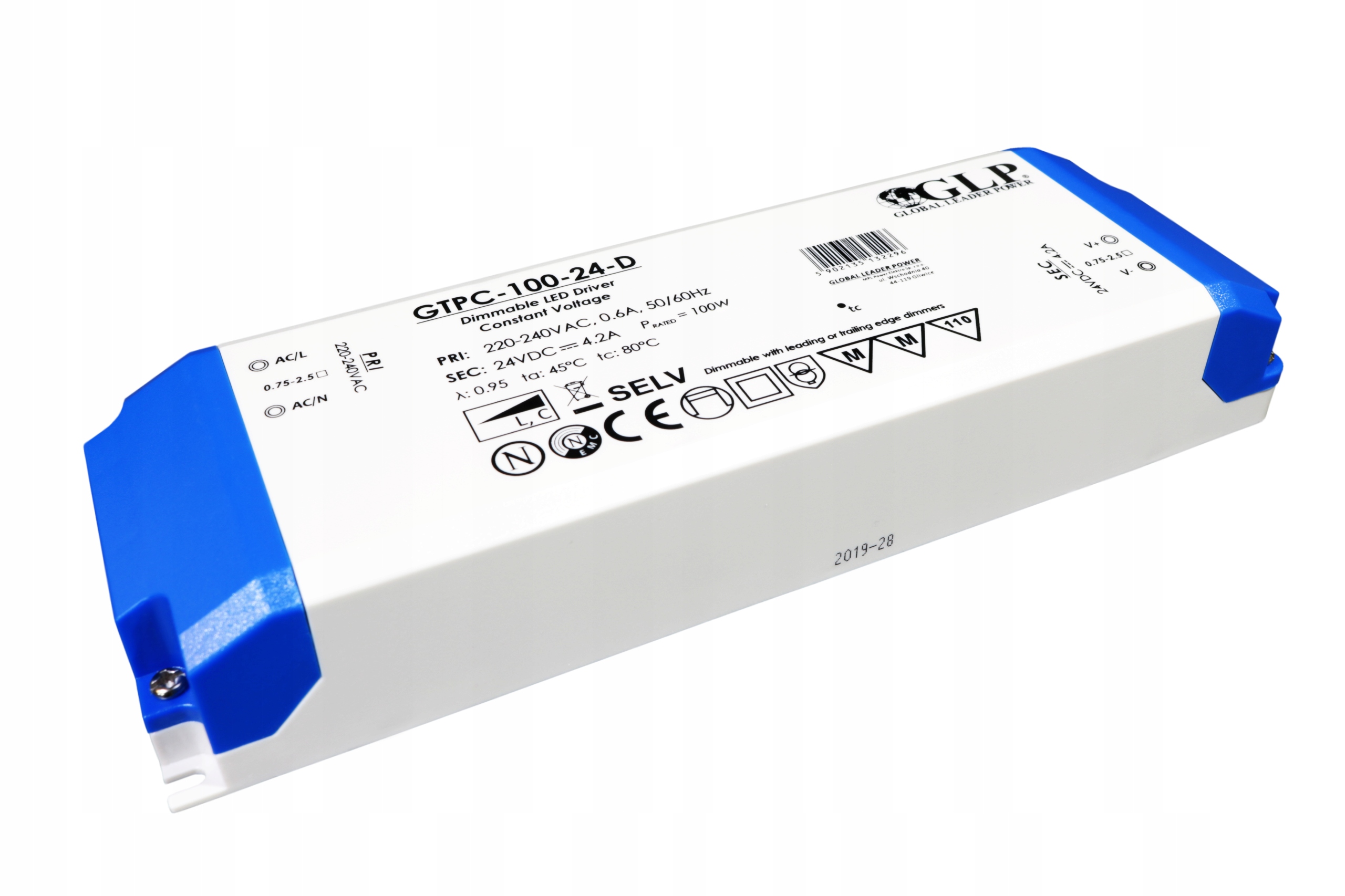 GTPC-100-24-D: Glp Psu Triac dimmable Led ovladač 24V 1.4-4.2A
