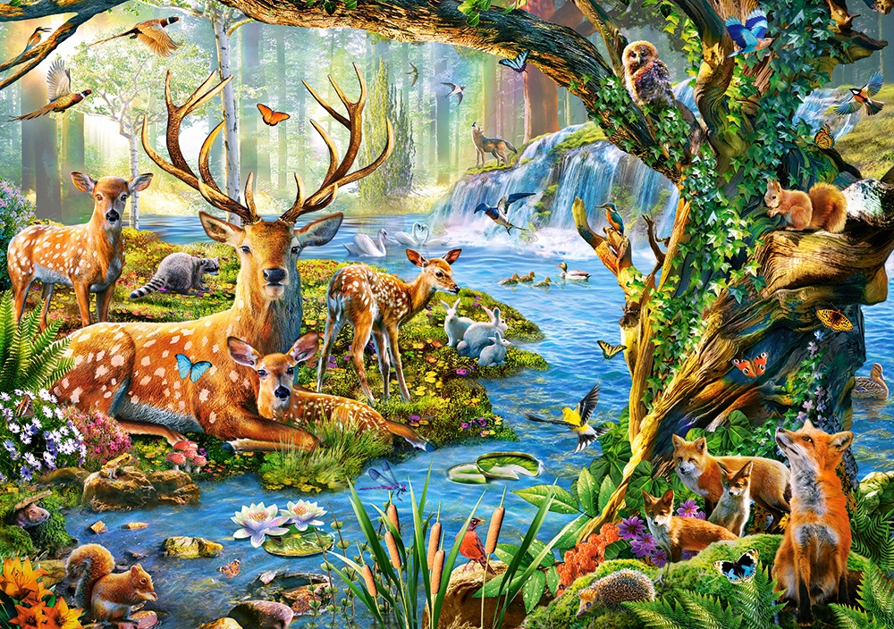 Рисунки лес с животными