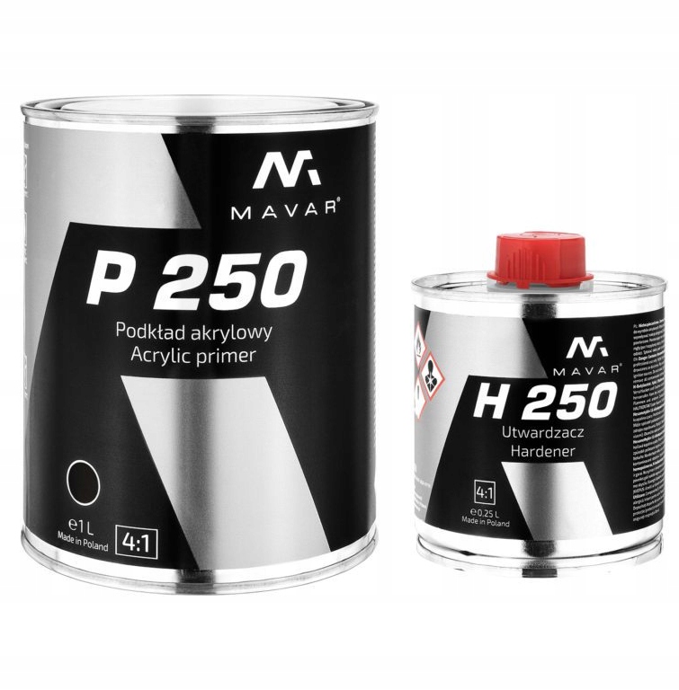 Podkład akrylowy Mavar P250 4:1 1,25L czarny , szybkoschnący