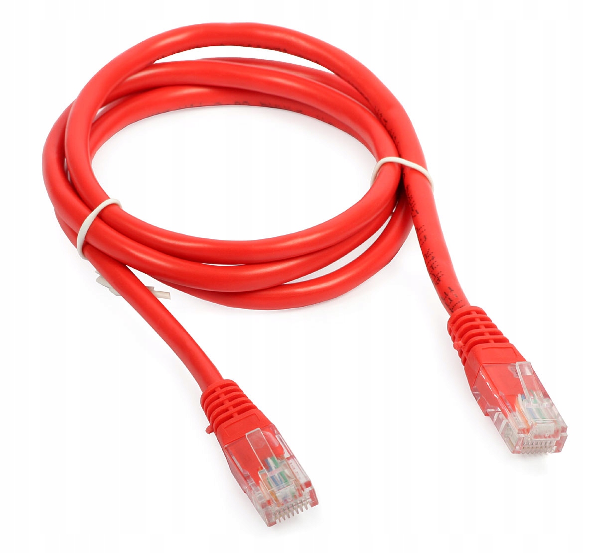 Kabel LAN 1m Patchcord UTP kat 5e Sieciowy RJ45 Internetowy Czerwony RJ 45