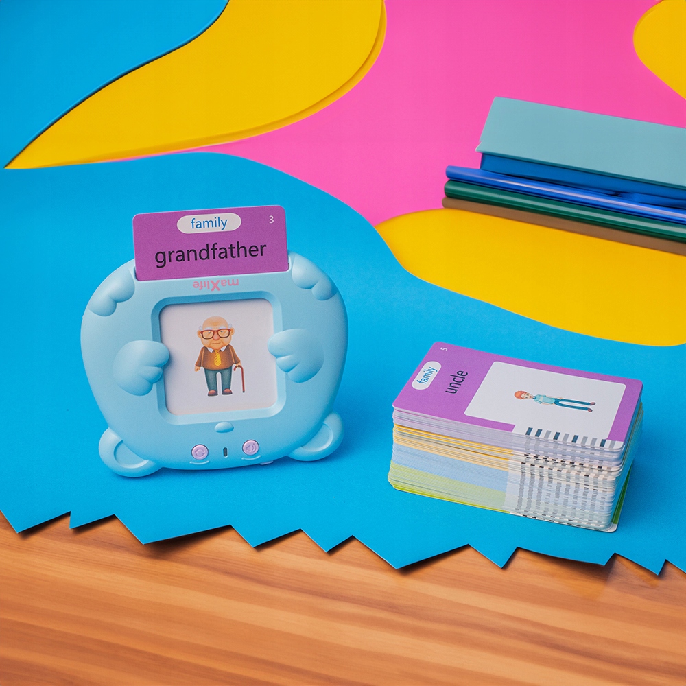 NAUKA ANGIELSKIEGO CZYTANIE POWTARZANIE GŁOS KARTY SŁOWA EDUKACJA BLUE Głębokość produktu 2 cm