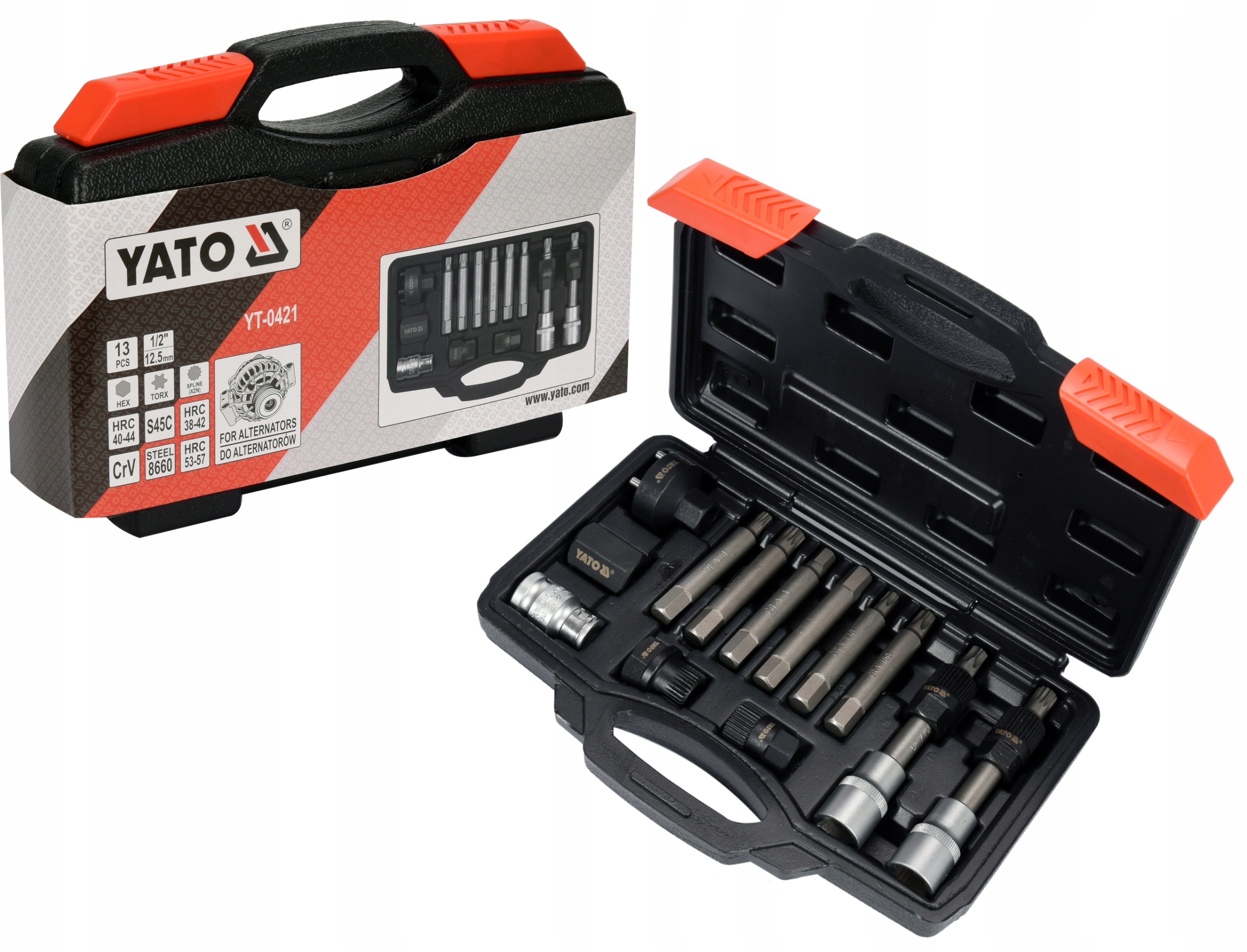 Klucze Do Alternatorów Ze Sprzęgłem Torx Spline Komplet 13 El. Zestaw Yato
