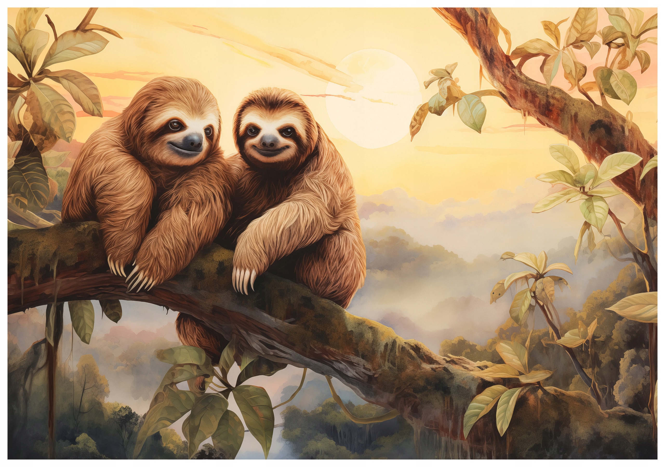 Fototapeta Lenochod Západ slunce vinylová 416x290 lepidlo