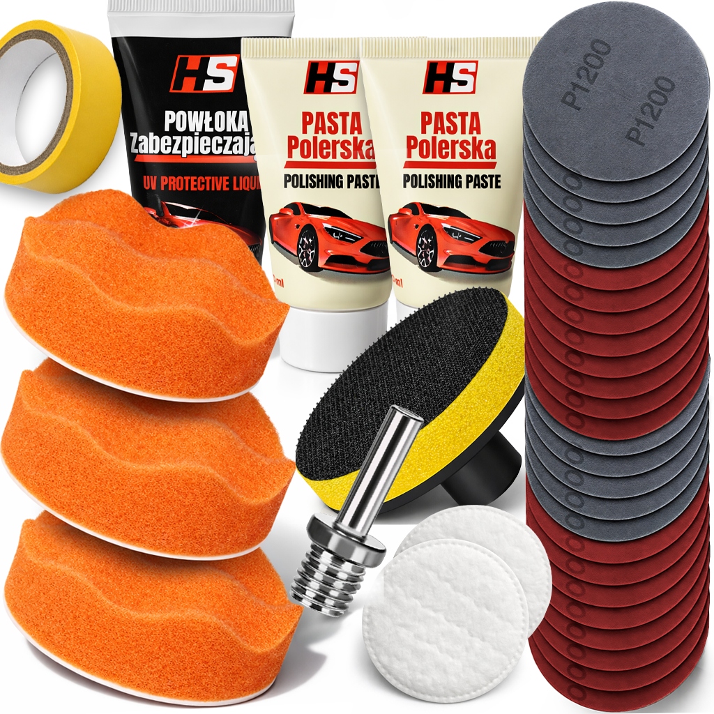 Duży Zestaw Do Regeneracji Polerowania Lamp Samochodowych Pasta Papier Pad